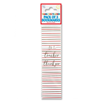 No 1 Teacher Bookmarks 3pk