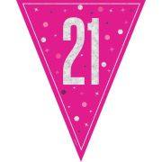 Pink Glitz Bunting 9ft - 21