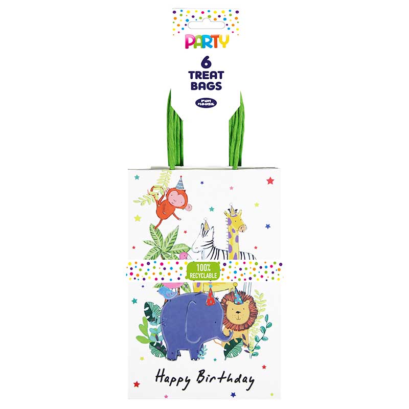 Paper Party Bags - Wildlife 6pk