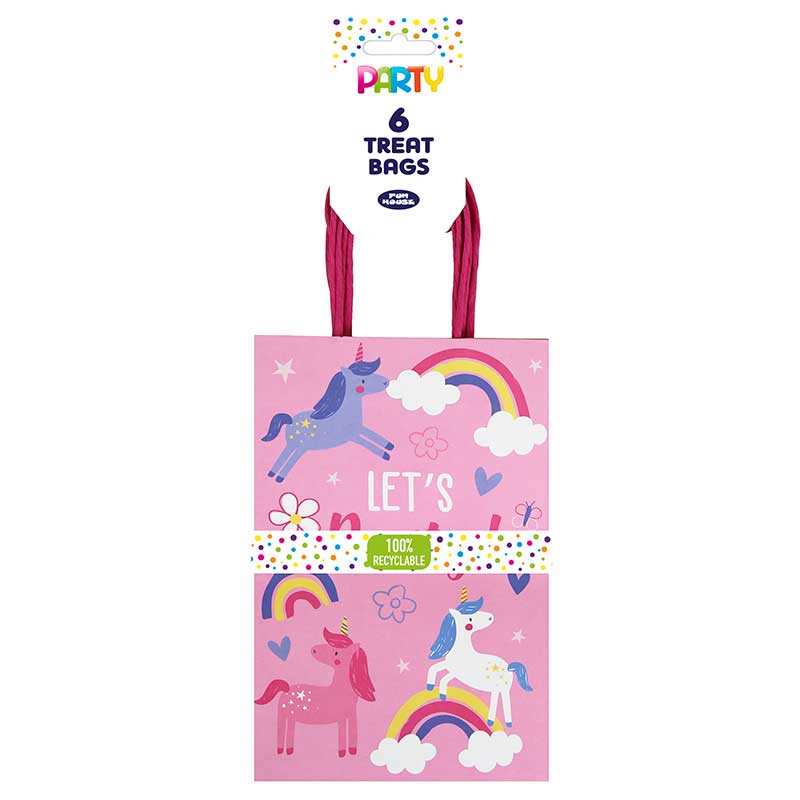 Paper Party Bags - Unicorn 6pk