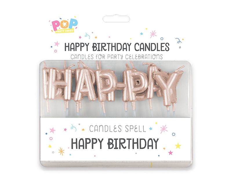 Happy Birthday Candles - Rose Gold