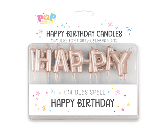 Happy Birthday Candles - Rose Gold