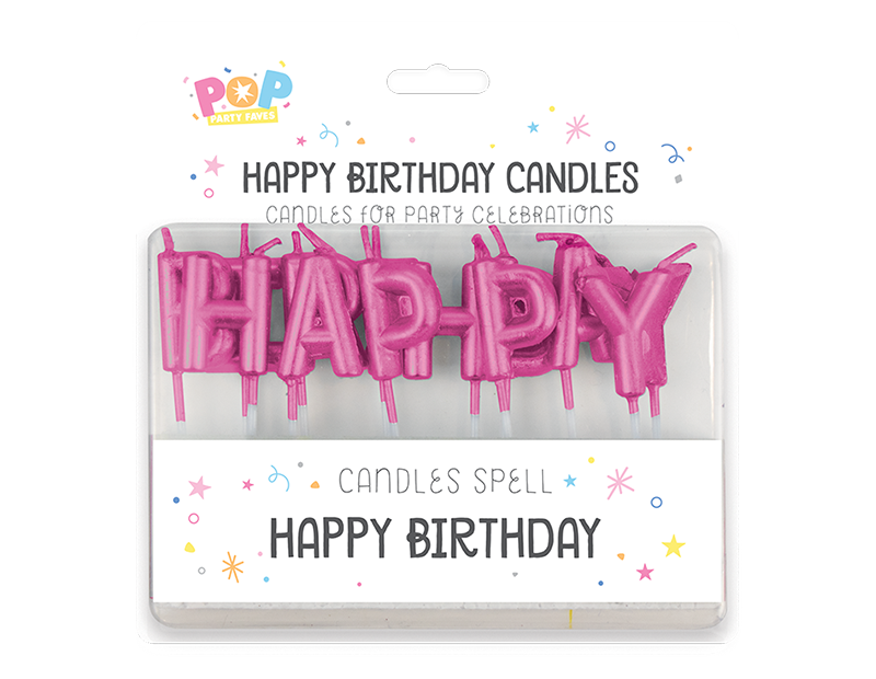 Happy Birthday Candles - Pink