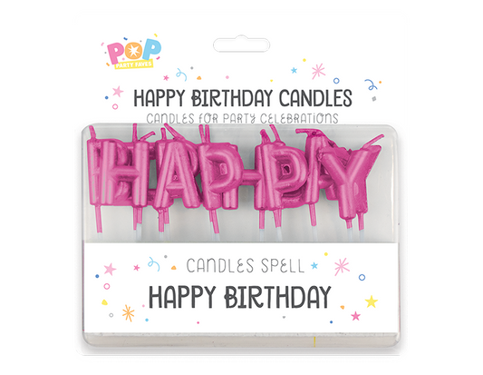 Happy Birthday Candles - Pink