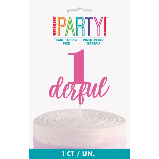 1-derful Cake Topper - Pink