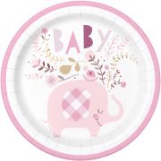 Elephant Baby Plates - Pink