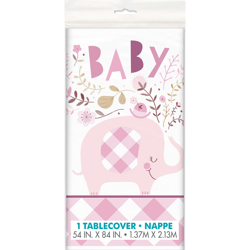 Elephant Baby Tablecloth - Pink