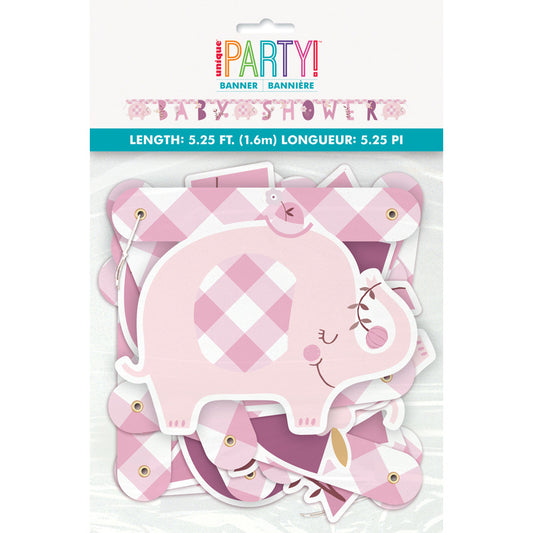 Elephant Baby Shower Bunting - Pink