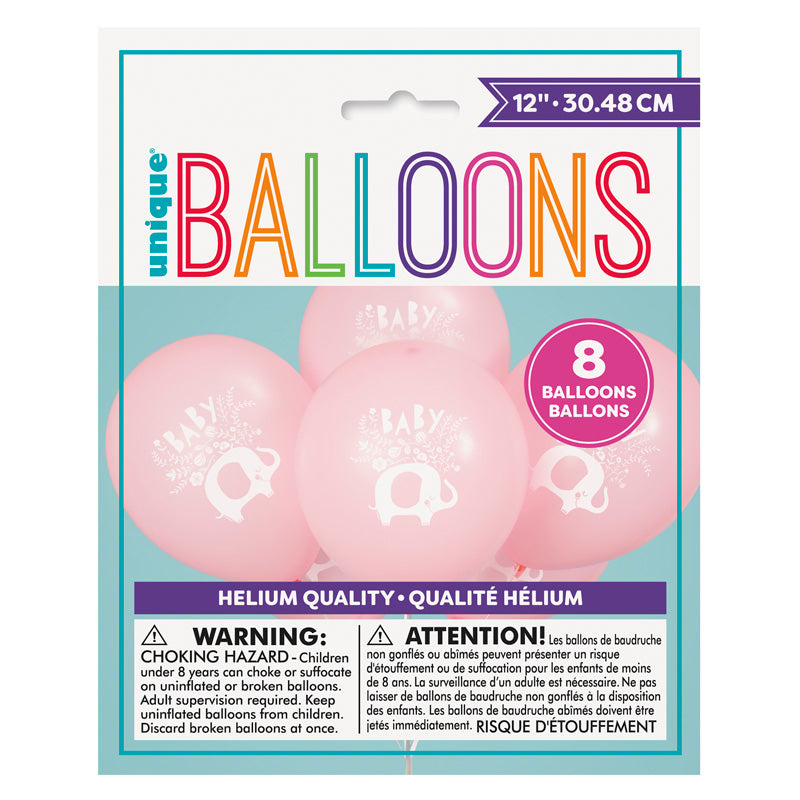 Elephant Baby Balloons - Pink