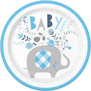 Elephant Baby Plates - Blue