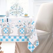 Elephant Baby Tablecloth - Blue