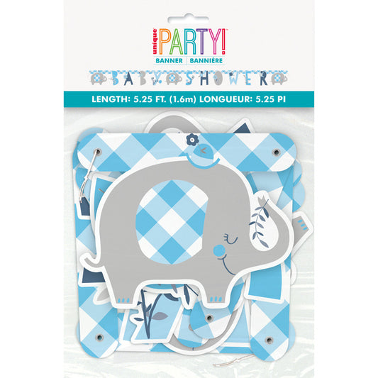 Elephant Baby Shower Bunting - Blue