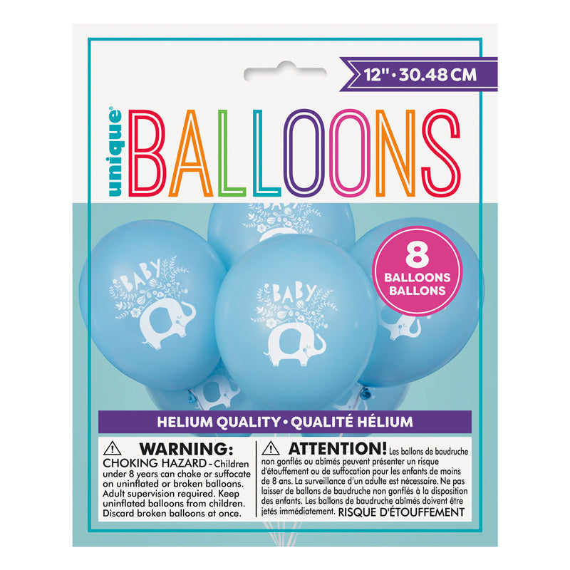 Elephant Baby Balloons - Blue