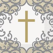 Gold Cross Napkins 16pk