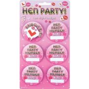 Hen Party Badges 6pk