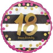 18th Birthday Balloon - Pink & Gold