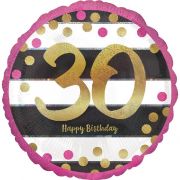 30th Birthday Balloon - Pink & Gold