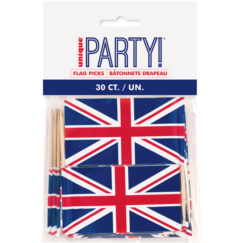 Union Jack Flag Picks 30pk