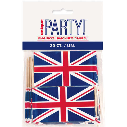 Union Jack Flag Picks 30pk