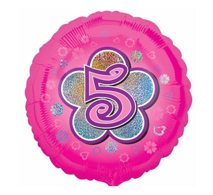 5th Birthday Balloon - Pink