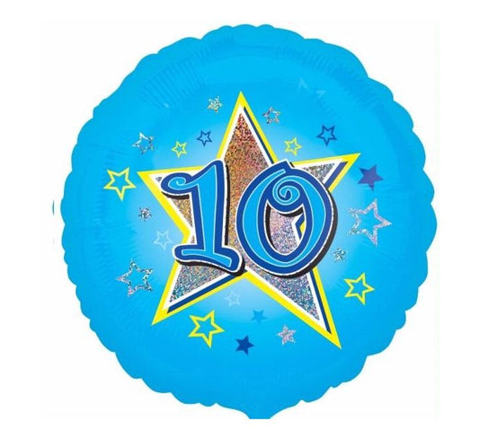 10th Birthday Balloon - Blue