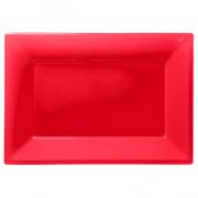 Plastic Platters 3pk - Red