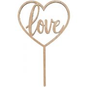 Wooden Cake Topper - Love