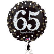 65th Birthday Balloon - Black Dots