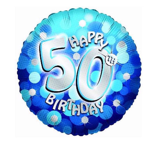 50th Birthday Balloon - Blue