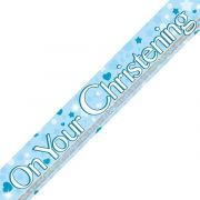 Blue Christening Banner