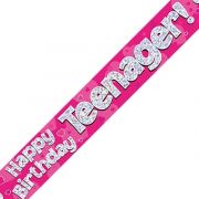 Teenager Banner 9ft - Pink