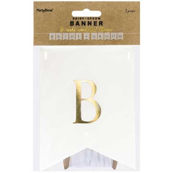 Bride & Groom White Banner