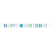 Blue Dots 1st Birthday Banner