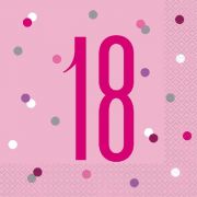 Pink Glitz Napkins 16pk - 18