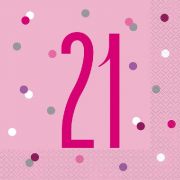 Pink Glitz Napkins 16pk - 21