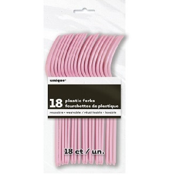 Plastic Cutlery 18pk - Baby Pink