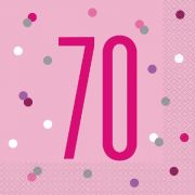 Pink Glitz Napkins 16pk - 70