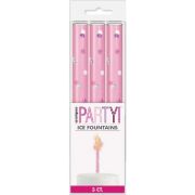 Pink Fountain Candles 3pk