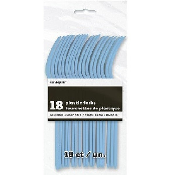 Plastic Cutlery 18pk - Baby Blue