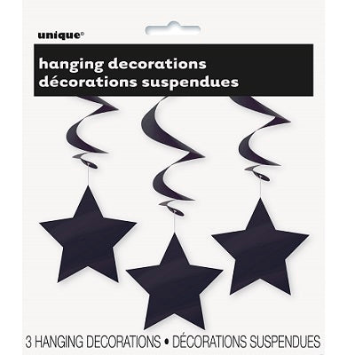 3pk Hanging Stars - Black