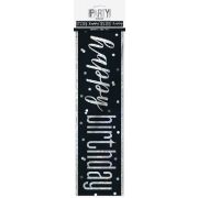 9ft Black Glitz Birthday Banner