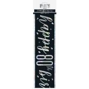 Black Glitz 9ft Banner - 80