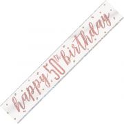 Rose Gold Glitz 9ft Banner - 50