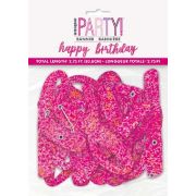 Pink Glitz Birthday Banner