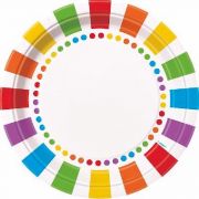 Rainbow Stripes Plates 8pk