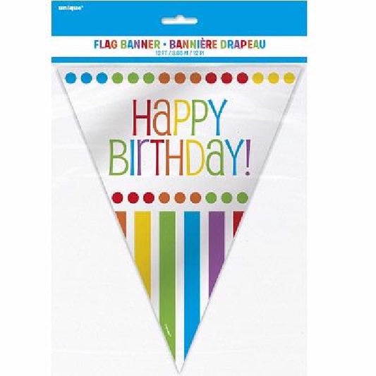 Rainbow Stripes Birthday Bunting