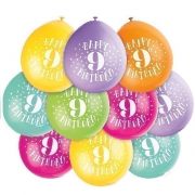 10pk 9th Birthday Balloons