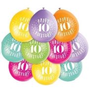 10pk 10th Birthday Balloons