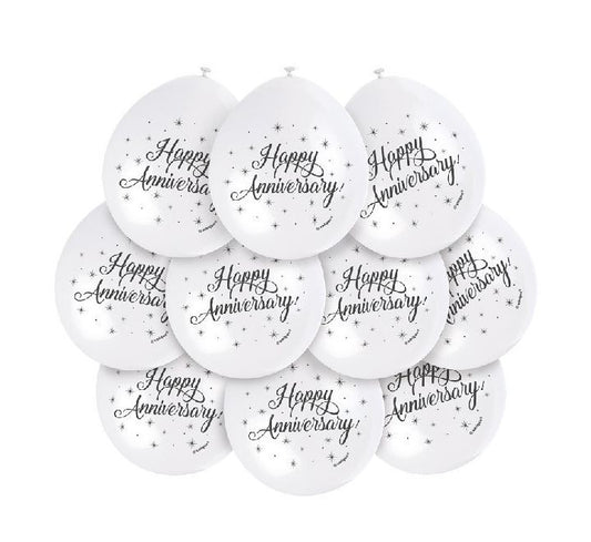 10pk Happy Anniversary Balloons