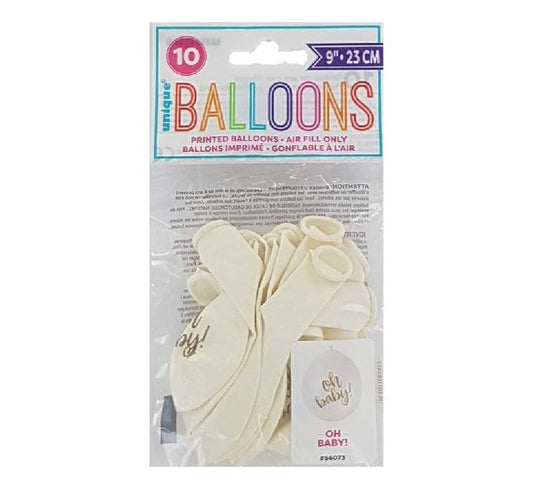 10pk Hello Baby Balloons